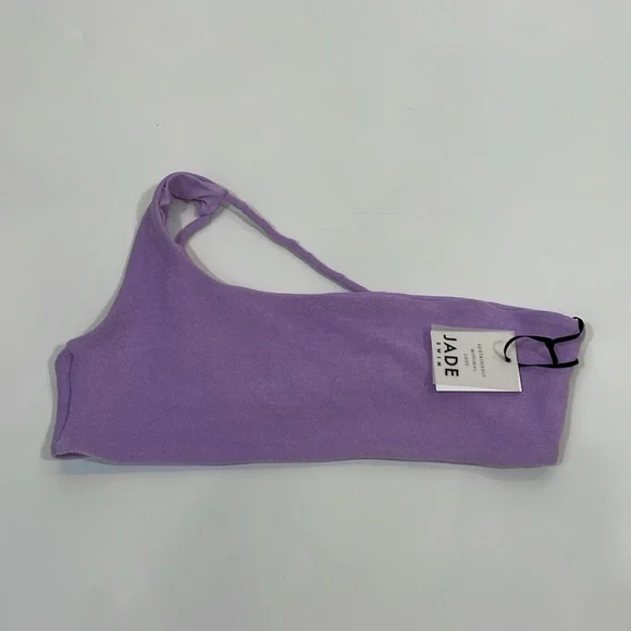 NWT JADE Swim Bikini Top Apex One Shoulder In Lilac Terry Size L - Picture 5 of 11